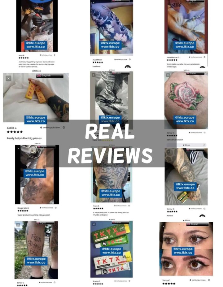 Real reviews of TKTX Numbing Tattoo Cream for tattoos, microblading, piercings, and more, showcasing user experiences and product effectiveness.